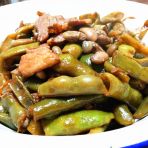 肉片炒芸豆