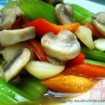 西芹炒蘑菇