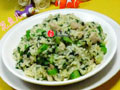 肉丝菜芯炒饭（咖喱味）的做法